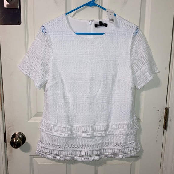 Banana Republic Tops - New NWT Banana Republic White Lace Women's Lined Top Blouse M